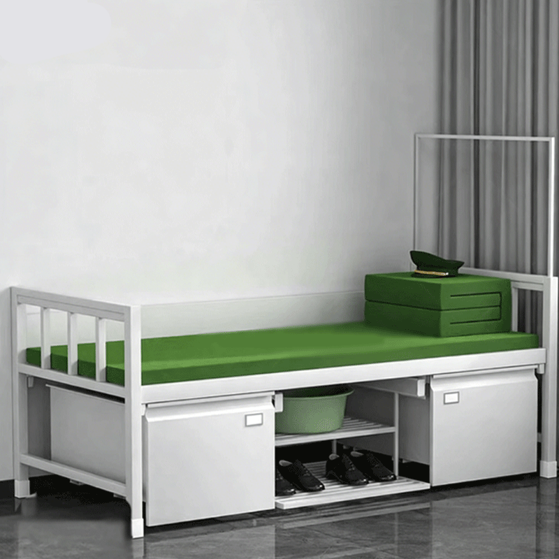 铁架床单层床宿舍床钢制单人床带蚊帐杆床下柜2000*900*810标准款